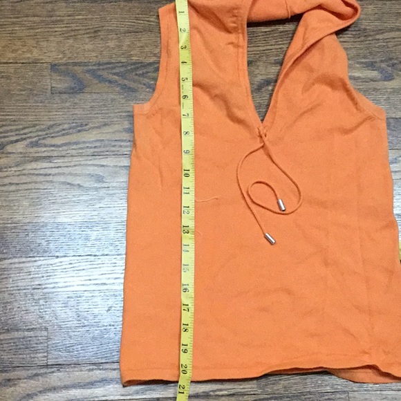 Mango Orange Sleeveless Open Back Hoodie - Picture 8 of 8